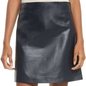 Theory 276807 Women's Blue Micro Mini Paper Leather Skirt